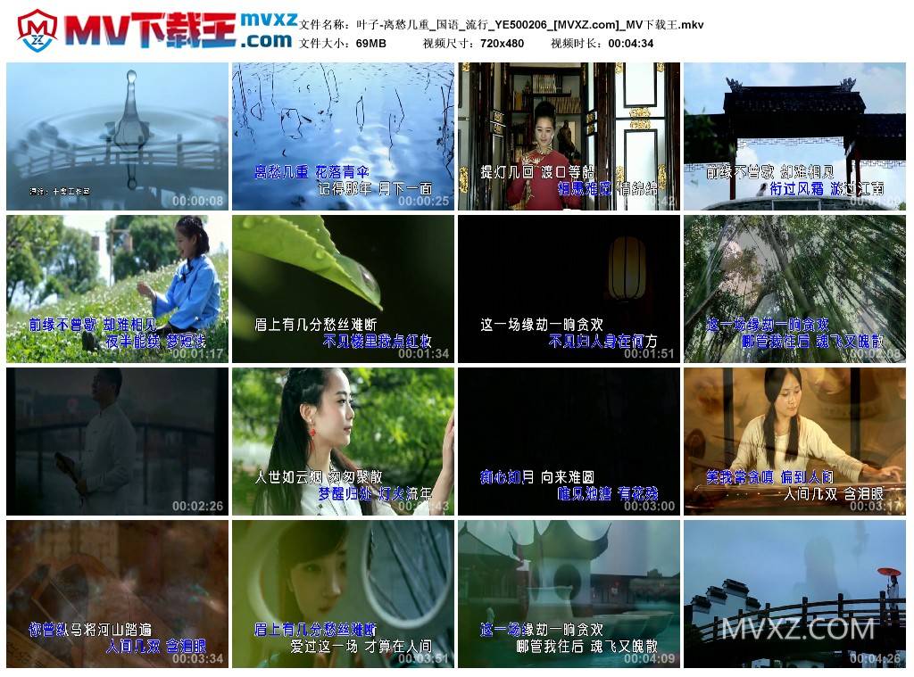 叶子-离愁几重_国语_流行_YE500206